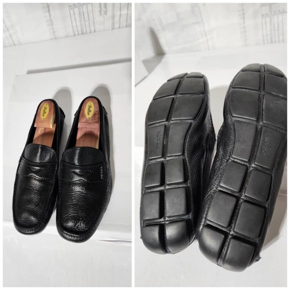 Authentic Prada Leather Slip On Loafers Black Size10 - Picture 3 of 15